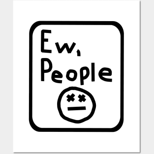 Black Line Ew People Frame Posters and Art
